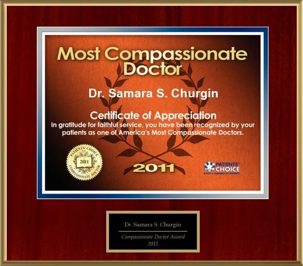 Award and affiliation badge from Dr. Churgin’s original website