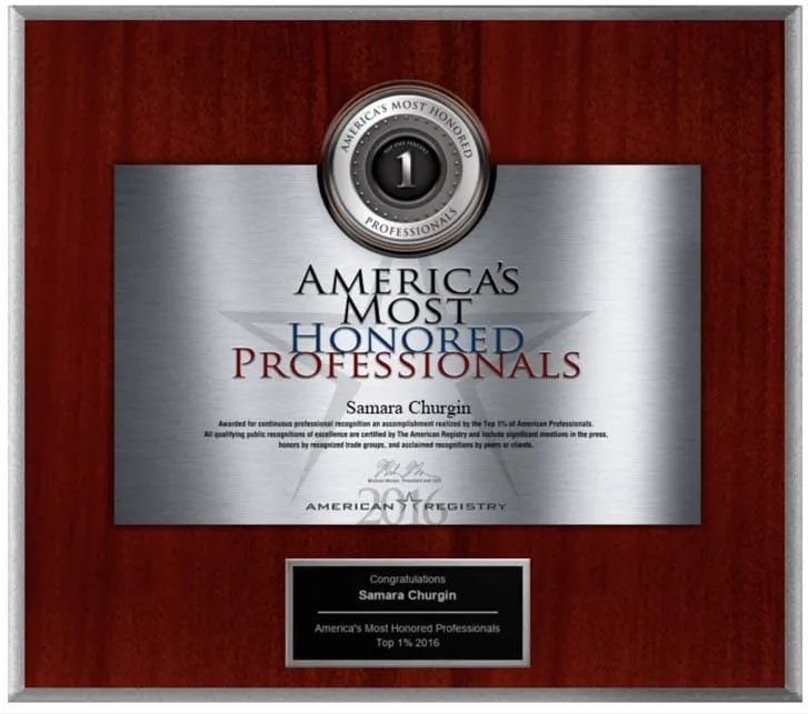 Award and affiliation badge from Dr. Churgin’s original website